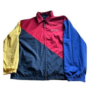 Vtg Ralph Lauren Chaps Golf Jacket Reversible Colorblock Men's Size L Preppy